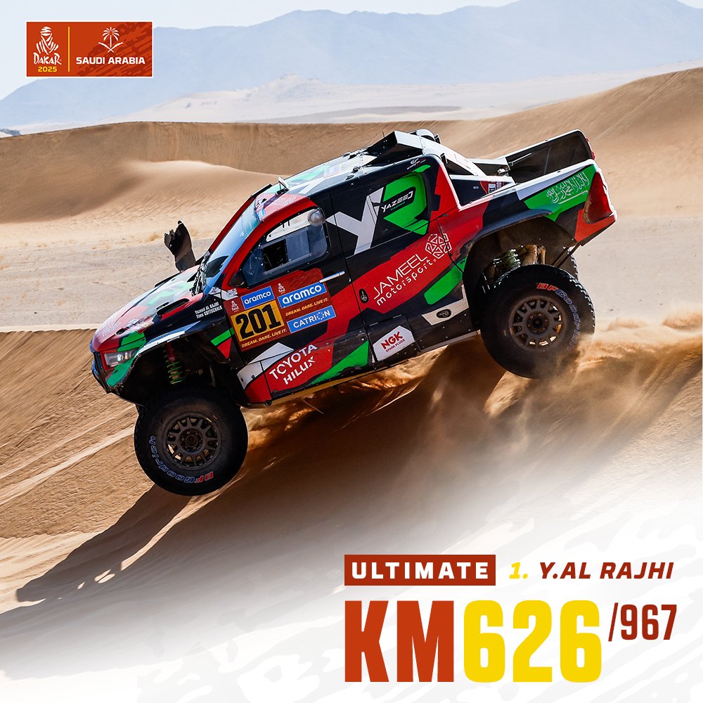 Dakar 2025 Al Rajhi su Toyota Hilux al comando della 1^ parte tappa 48 ore 2 * Al Attiyah su Dacia 3* Ekstrom su Ford già in forte ritardo Loeb circa 40 minuti per problemi elettrici e Sainz per capottamento
