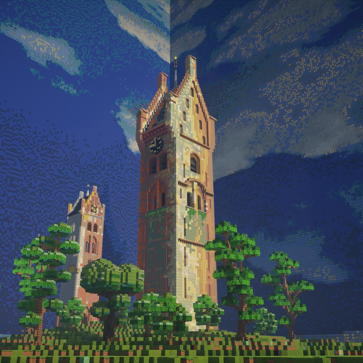 Kerktoren van Firdgum on Minecraft
Built on <a href="/Just2Craft/">Just2Craft</a> 
By me

..and the small one on the left by Hahko
#minecraft建築コミュ #Minecraft #Minecraftbuilds