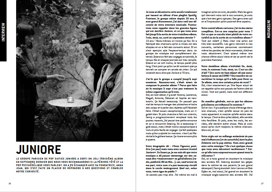 #WFENECMAG / N°63 : #INTERVIEW p.16 de JUNIORE (Le Phonographe) 

-> w-fenec.org

#Juniore #pop #indiePop #sixties #Psychpop #yeye <a href="/samyosta/">LE PHONOGRAPHE</a>