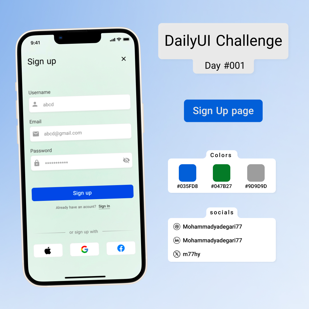 m77hy's tweet photo. چالش روزانه DailyUI - روز اول

📋 طراحی صفحه ثبت‌نام (Signup Page)

🌟 همیشه شروع جذاب‌ترین قسمت ماجراست! نظرتون چیه؟ 
خوشحال میشم نظراتتون رو بشنوم !!!

#طراحی_رابط_کاربری #DailyUI #چالش_روزانه #نمونه_کار https://t.co/SQtVQuoRlZ