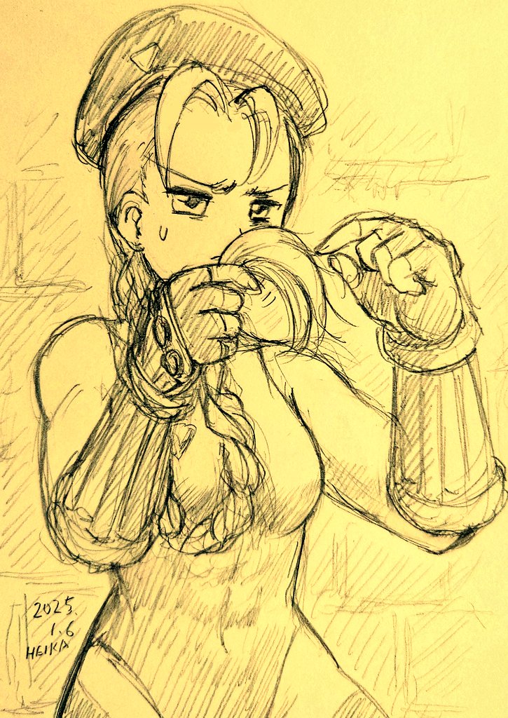 キャミィ(ストリートファイター) 「はい!1月6日はキャミィさんの誕生日!乙女なので髪の手入れも大切だね!#Camm」|ヘイカのイラスト