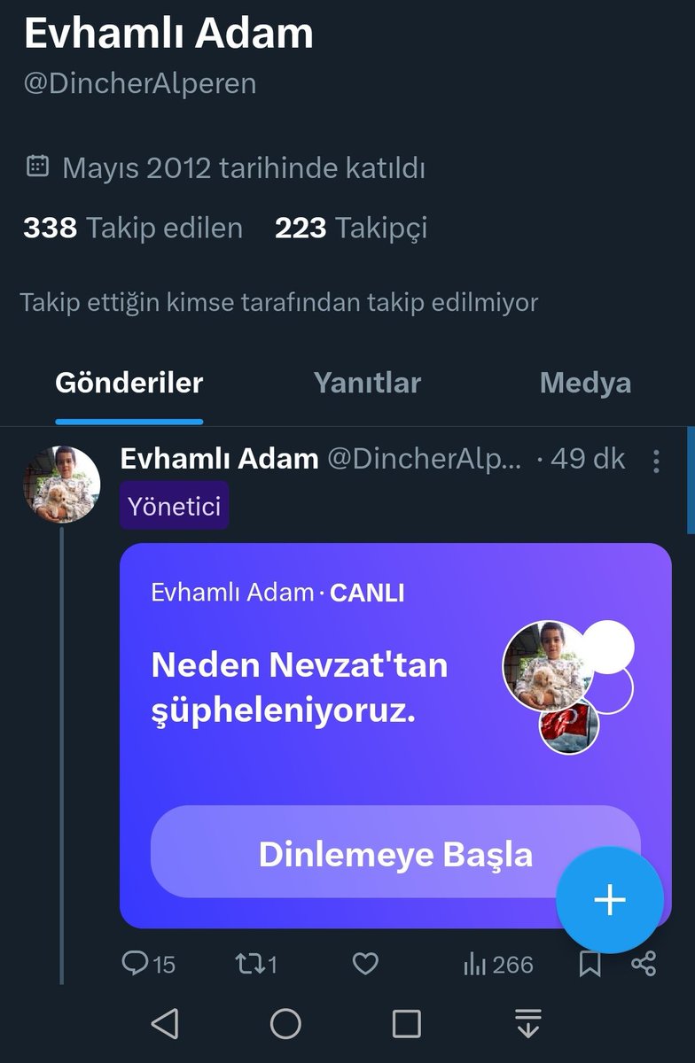 Sayın Bakanlarım <a href="/AliYerlikaya/">Ali Yerlikaya</a> <a href="/yilmaztunc/">Yılmaz TUNÇ</a> <a href="/MahinurOzdemir/">Mahinur Özdemir Göktaş</a>

@ DincherAlperen 'in açtığı Space Odasında konuşmacı bir kadın profil "Narin'i ziyarete giden Bakanlar medyadan korkusundan aileye baş sağlığı dilemedi" dedi. Bu ne demek? Devletin Bakanları kimden neden korksun? Devlete