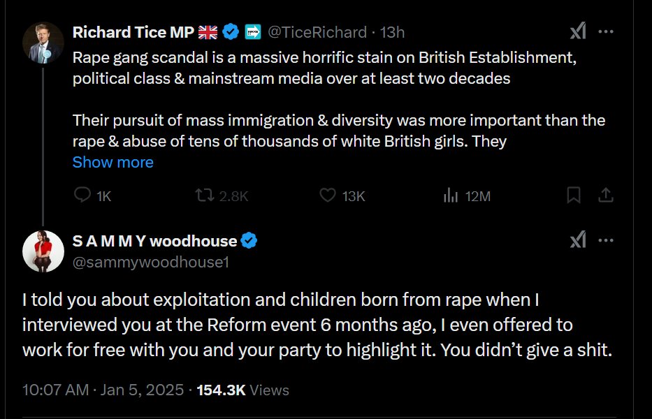 If you think for a second that Reform have any interest in the 'grooming gang' issues think again

Sammy is a survivor - read her words and learn the truth about Reform and do it fast #RejectReform

Using the 'story' as a bandwagon to jump on - Tice history highlights tweets in