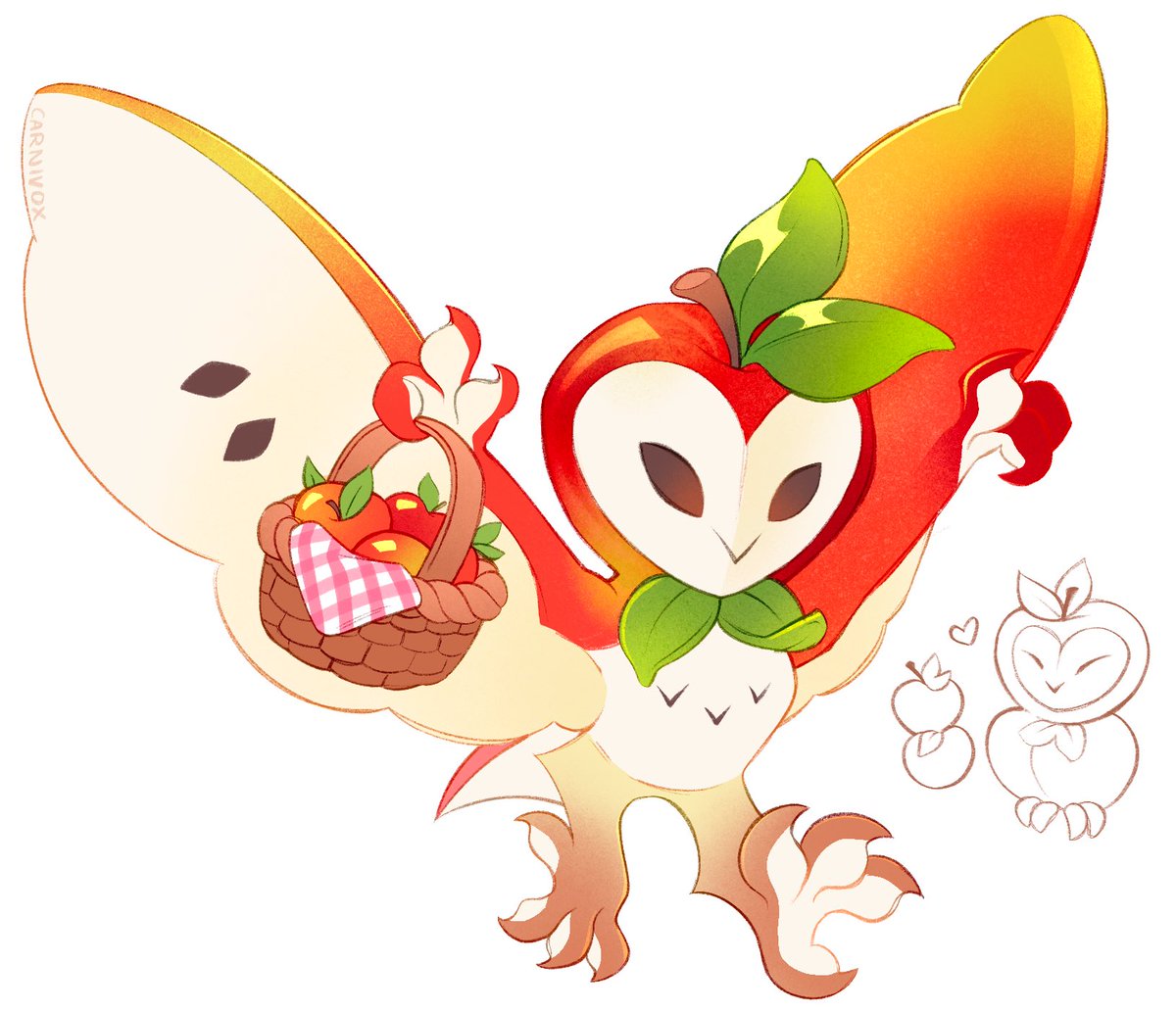 CarnivoxArt's tweet image. Apple Owl 🍎🍏