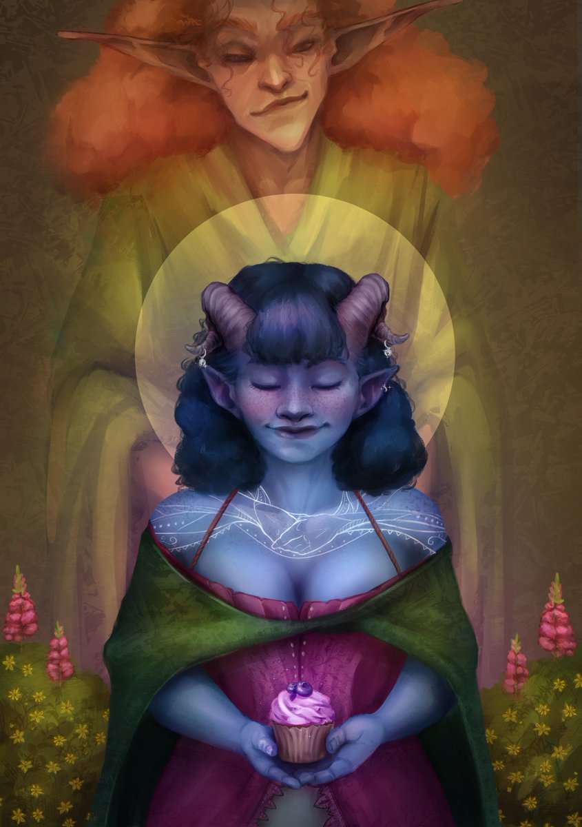 Open your heart to chaos 🧁

My piece for <a href="/ExandriaArtists/">Artists' Guild of Exandria</a>'s #AGERewind project! This was one of my favourite pieces I'd done for years and I decided to finally give it a makeover 

#CriticalRolefanart #criticalrole 
2025 || 2020