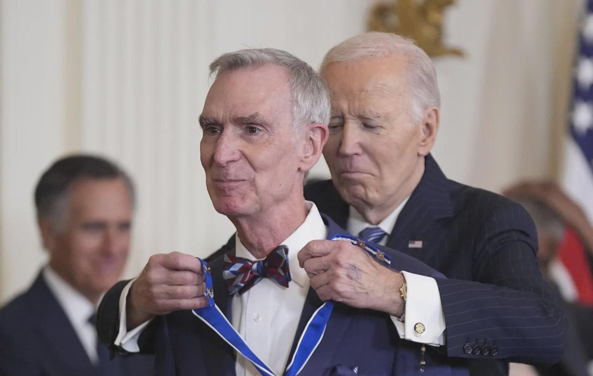 The moment before Joe Biden strangled Bill Nye while whispering, "Science isn't real."