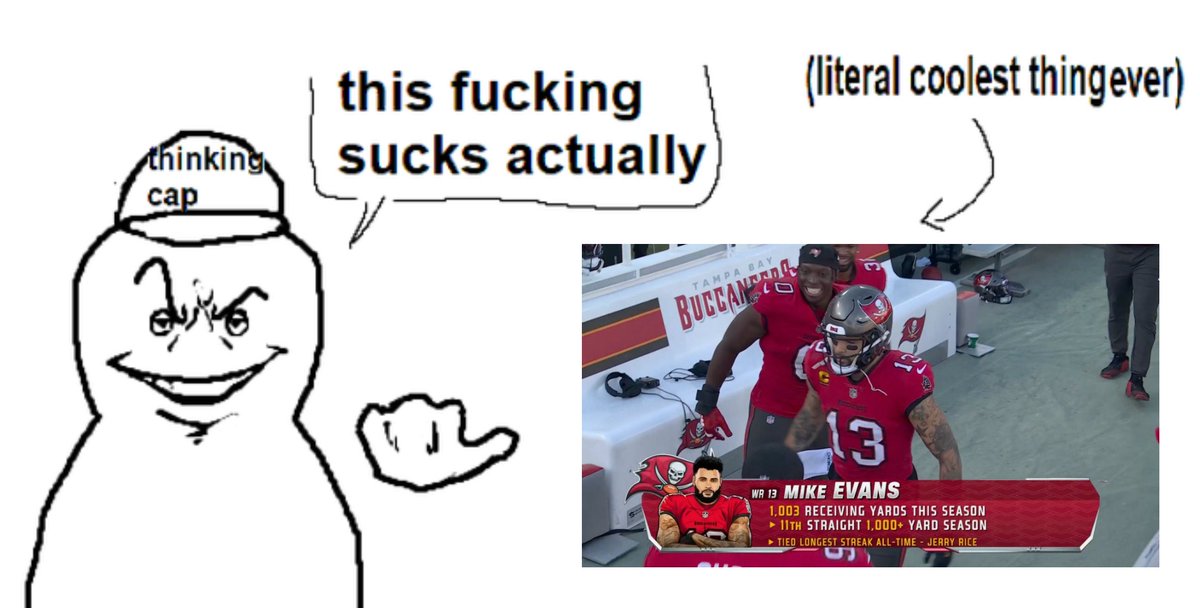 People hating on how Mike Evans got 1,000 yds: