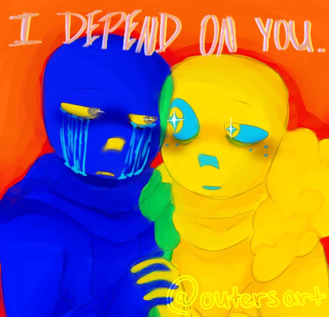 outersart's tweet photo. "i depend on you" but it’s #errorsans and #outersans .
#outererror #undertaleAU #sansAU https://t.co/vDxWfV8lGA