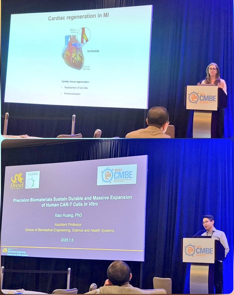 @BMES_CMBE (@bmes_cmbe) on Twitter photo Two thought-provoking talks, using microvessels to treat cardiac infaction in a large animal model by <a href="/YYZscientist/">Dr. Sara Nunes Vasconcelos (she/her) 🇨🇦🇧🇷</a> and using biomaterials for Car-T therapy by <a href="/XiaoHuangNano/">Xiao Huang 黄潇</a> #cmbe2025 Two thought-provoking talks, using microvessels to treat cardiac infaction in a large animal model by <a href="/YYZscientist/">Dr. Sara Nunes Vasconcelos (she/her) 🇨🇦🇧🇷</a> and using biomaterials for Car-T therapy by <a href="/XiaoHuangNano/">Xiao Huang 黄潇</a> #cmbe2025