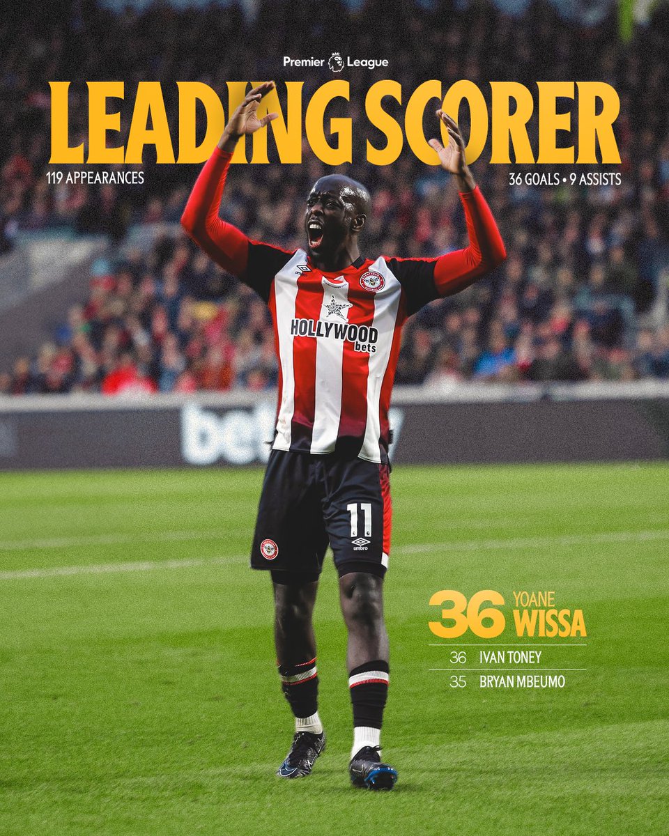 BrentfordFC's tweet photo. Wissa into the record books 🇨🇩🔥 https://t.co/4Cw67tAwF5