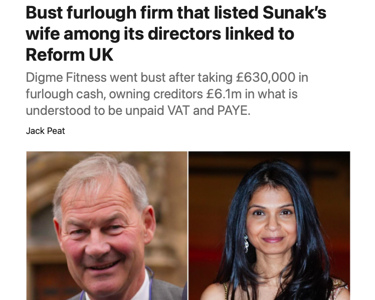 <a href="/t462819104/">Tom</a> <a href="/PolitlcsUK/">Politics UK</a> Rupert Lowe the Tory who took tax payers' money to pay for heat pumps at his stables &amp; went into business with Mrs Sunak , dissolved the company owing £6.1million in tax &amp; unpaid wages.
"Man of the people"- another crooked public school city boy.
Reform are fucked...🤣🤣🤣