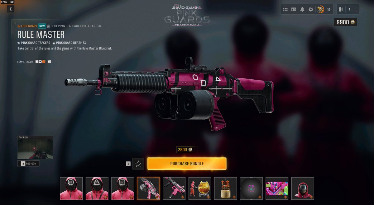 DETONATEDcom's tweet image. The FIRST Black Ops 6 x #SquidGame2 Bundle is now available!

💥 The ‘Pink Guards’ Bundle features 3 Operator Skins &amp;amp; 2 Tracer Blueprints — for 2800 COD Points!