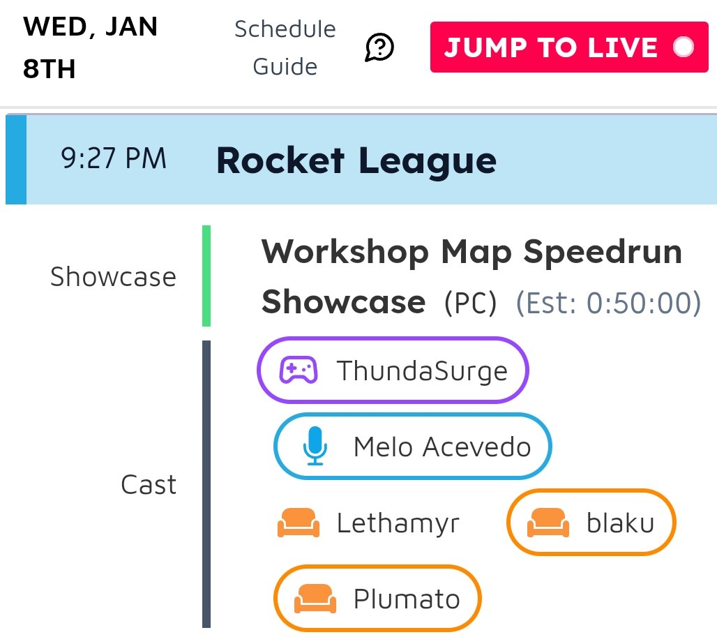 SSG Lethamyr (@lethamyr_rl) on Twitter photo The AGDQ schedule is now public and I'm excited to announce I'll be joining the couch for commentary during the <a href="/RocketLeague/">Rocket League</a> Speedrun section! The RL segment is on Wednesday, January 8th at 9:27pm EST!
See you guys there 🫡 The AGDQ schedule is now public and I'm excited to announce I'll be joining the couch for commentary during the <a href="/RocketLeague/">Rocket League</a> Speedrun section! The RL segment is on Wednesday, January 8th at 9:27pm EST!
See you guys there 🫡