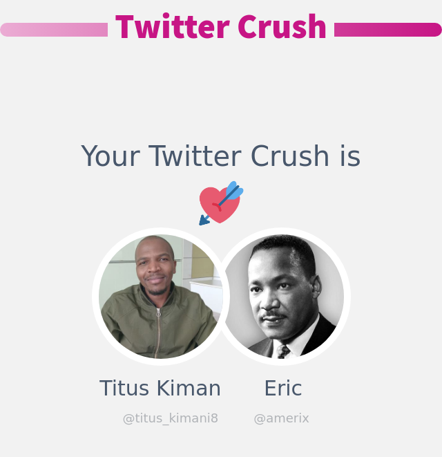 My Twitter Crush is: <a href="/amerix/">Eric</a>

➡️ infinityweet.me/secret-crush