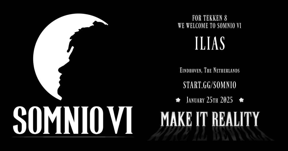 The holidays are over and the player announcements are back, starting off with a familiar player under a new tag🌖

For Tekken 8 we welcome the one and only,

Ilias! SIIIIUUUUUU 🧡

📅25/01/25
🎮Melee, Tekken 8, "Brawl" &amp; Rivals 2
📺Tons of setups
📌Eindhoven

Sign up in bio &amp;⬇️