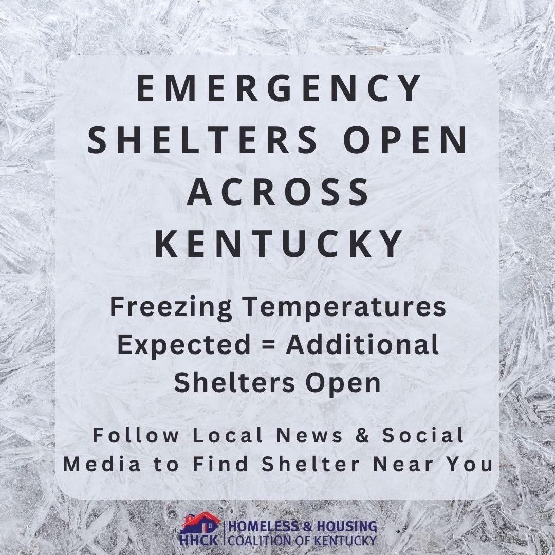 🚨KENTUCKY🚨 
Updated list of emergency shelters - tinyurl.com/EmergencyShelt…. 

Thank you HHCKY for the graphic and info. Please share!
