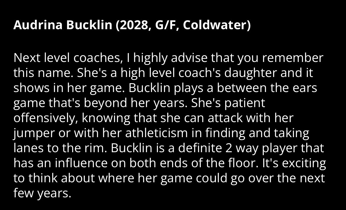 Audrina Bucklin (@audrinabucklin4) on Twitter photo Thank you <a href="/HankampScott/">Scott Hankamp</a> for the write up!
I appreciate the kind words.
<a href="/iamtwillis/">Coach Willis</a> <a href="/MIpremier2028/">Michigan Premier 28</a> <a href="/CoachEvanBell/">Evan Bell</a> <a href="/MichHSBball/">Mich HS Bball</a> <a href="/PGHMichigan/">Prep Girls Hoops Michigan</a> <a href="/TheDZoneBBall/">The D Zone Basketball</a> Thank you <a href="/HankampScott/">Scott Hankamp</a> for the write up!
I appreciate the kind words.
<a href="/iamtwillis/">Coach Willis</a> <a href="/MIpremier2028/">Michigan Premier 28</a> <a href="/CoachEvanBell/">Evan Bell</a> <a href="/MichHSBball/">Mich HS Bball</a> <a href="/PGHMichigan/">Prep Girls Hoops Michigan</a> <a href="/TheDZoneBBall/">The D Zone Basketball</a>