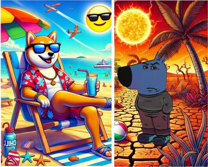 Zuzip1234's tweet photo. My meme entry for 
@ShibaonsolChill 

Guess who's more chill 😎
#ChillShibaMeme https://t.co/oFjF3whwrR