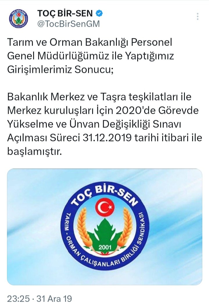 Tarım Ve Orman Bakanlığı personeli ünvan değişikliği sınavını bekliyor #tarım #tarımveorman #ünvandeğişikliği 
<a href="/AhmetGumen/">Ahmet GÜMEN</a> 
<a href="/ahmtbgc/">Dr. Ahmet Bağcı</a> 
<a href="/ibrahimyumakli/">İbrahim Yumaklı</a> 
<a href="/_aliyalcin_/">Ali YALÇIN</a> 
<a href="/OnderKahveci/">Önder Kahveci</a> 
<a href="/muzafferg1625/">Muzaffer Genç</a> 
<a href="/huseyinozturk_1/">Hüseyin ÖZTÜRK 🇹🇷</a> 
<a href="/Seyfullahaslntk/">Seyfullah Arslantürk</a> 
<a href="/TCTarim/">T.C. Tarım ve Orman Bakanlığı</a> 
<a href="/Kamu_Sen/">Türkiye Kamu-Sen</a> 
<a href="/MemurSenKonf/">Memur-Sen</a> 
<a href="/TocBirSenGM/">TOÇ BİR-SEN</a>