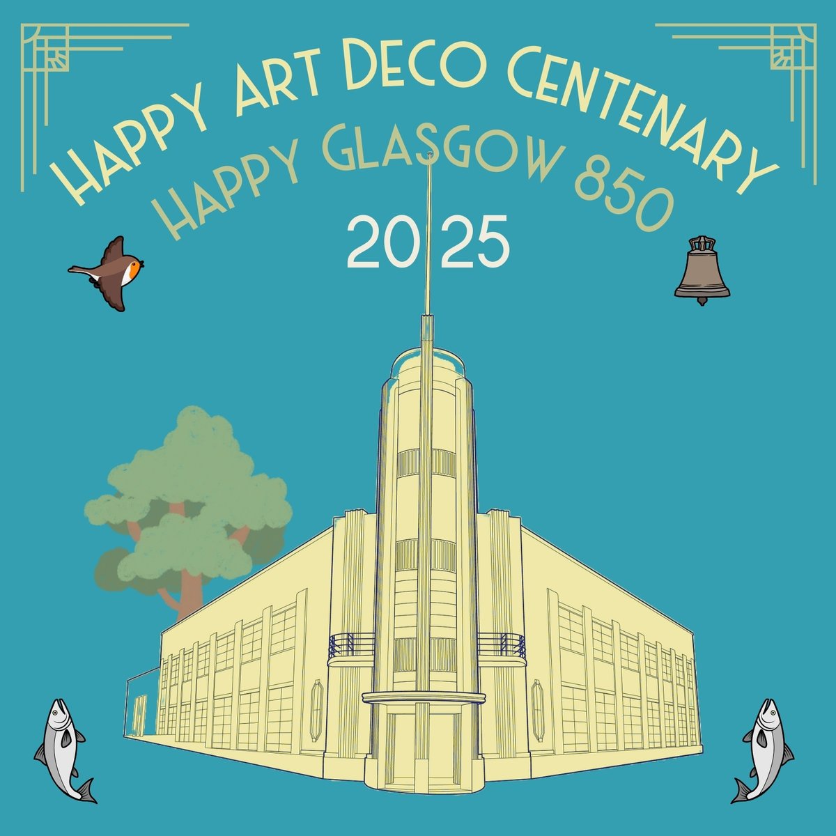 Synchronicity max as 2025 marks both the #ArtDecoCentenary &amp; #Glasgow850 celebrations! 🎉🎉 Looking forward to more about both in the year ahead... with the places, stories &amp; designs that have shaped our unique landscape 💚 #DearGreenPlace #ArtDeco100 #ArtDecoSouthsideAlive ✨