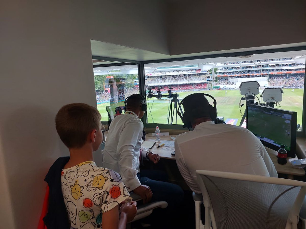 Visiting Dada in the commentary box at #Newlands for the #SAvPAK test match... ❤️