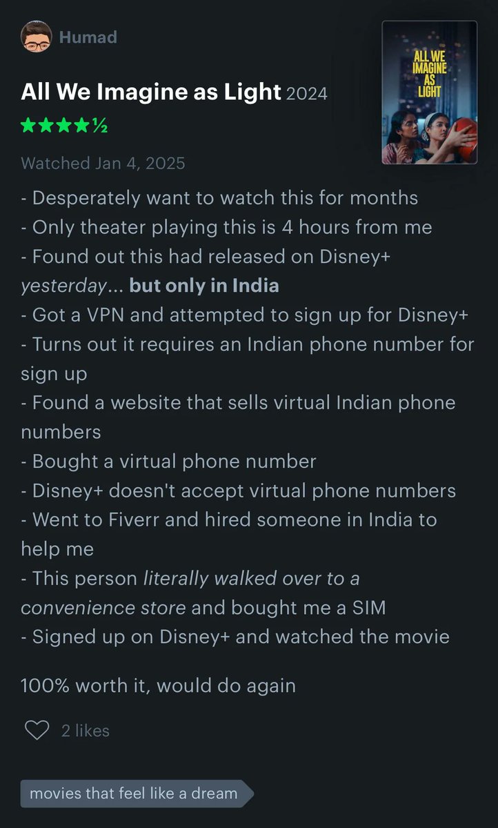 This person is a cinephile.