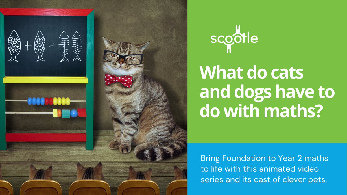 What do cats and dogs have to do with maths? Let the Mathscots show you! This animated video series for Foundation–Year 2 brings mathematical contexts to life with a cast of clever pets :ow.ly/cg8l50Ullmg