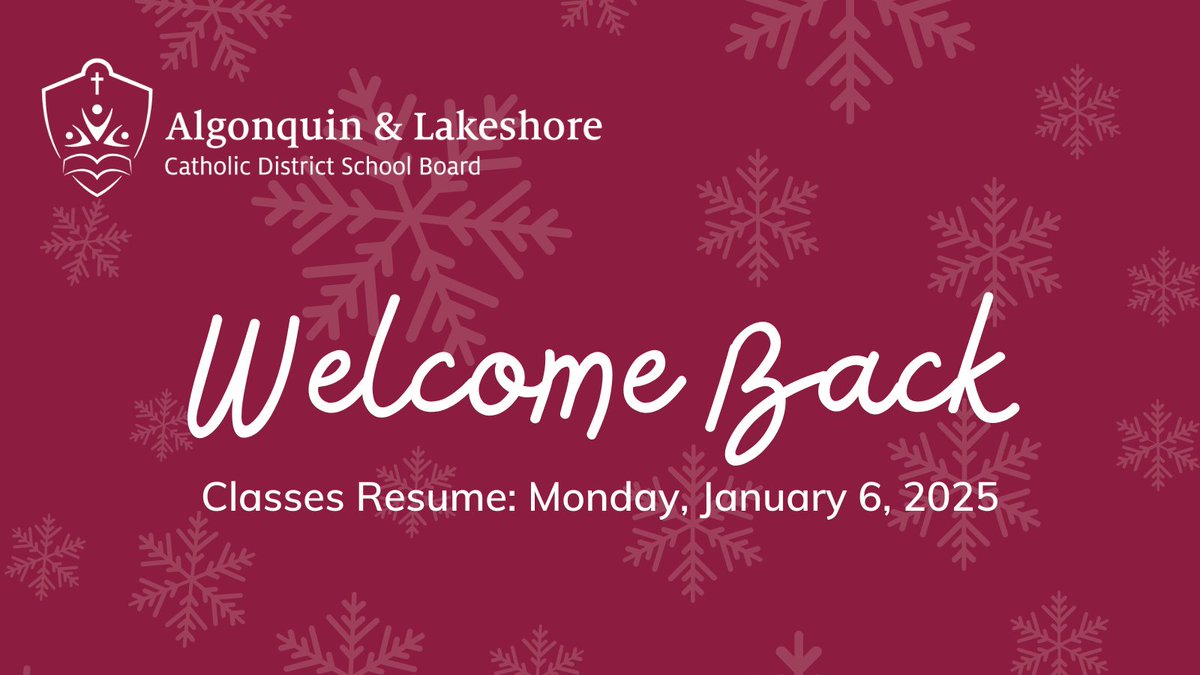 The ALCDSB looks forward to welcoming students back into classrooms tomorrow, Monday, January 6!
