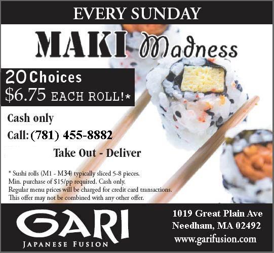 First Sunday Maki Madness of #2025!
How many can you consume?

$6.75 sushi rolls, 20+ Choices. We Deliver! 
garifusion.com/MakiMadness.ht… 

#Needham #NeedhamMA