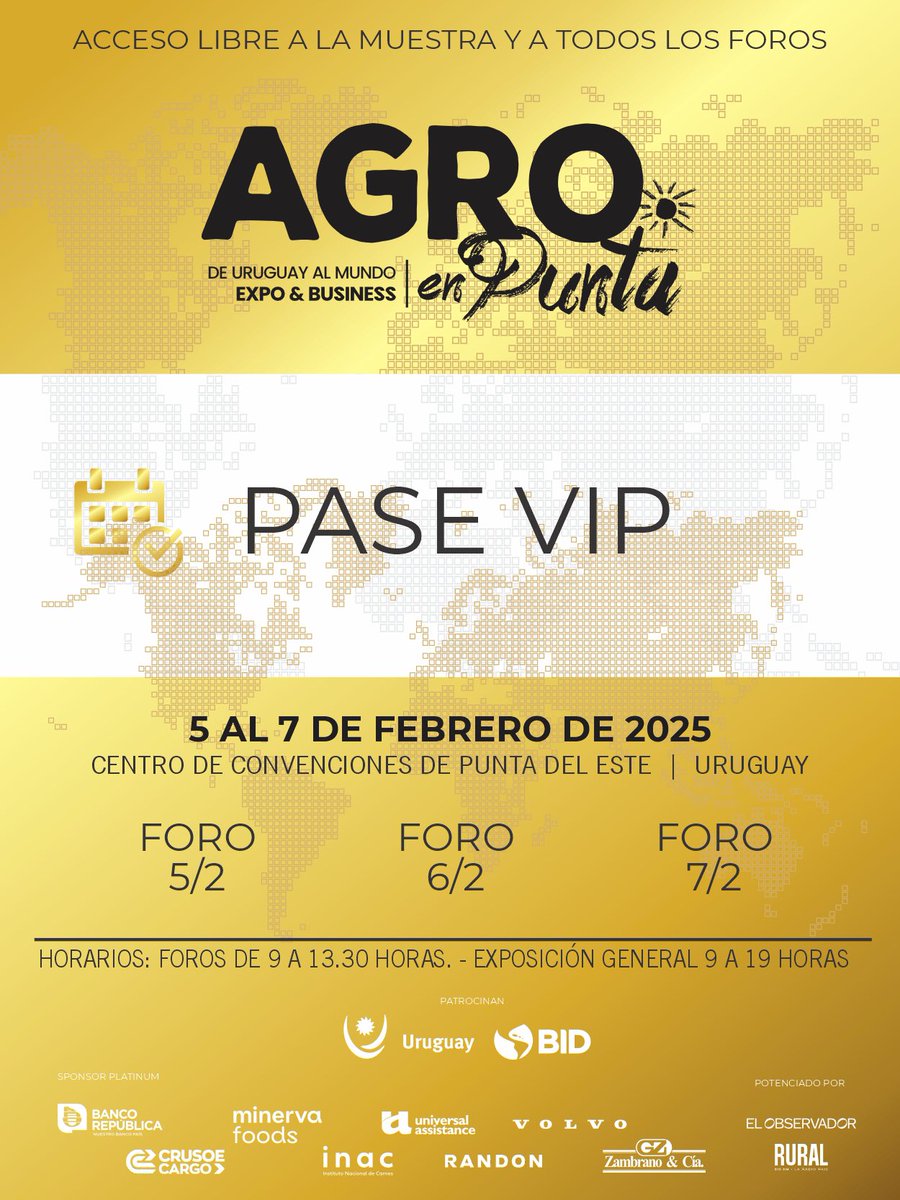 Fernanda Guerra👩🏼🌾🇺🇾 (@ferguerrab) on Twitter photo Con <a href="/agroenpunta/">AgroenPunta</a> tenemos un pase VIP para sortear!!!
Solo tienen que seguir a <a href="/agroenpunta/">AgroenPunta</a> y comentar que quieren participar 🫶🏻
El ganador será anunciado mañana! Con <a href="/agroenpunta/">AgroenPunta</a> tenemos un pase VIP para sortear!!!
Solo tienen que seguir a <a href="/agroenpunta/">AgroenPunta</a> y comentar que quieren participar 🫶🏻
El ganador será anunciado mañana!