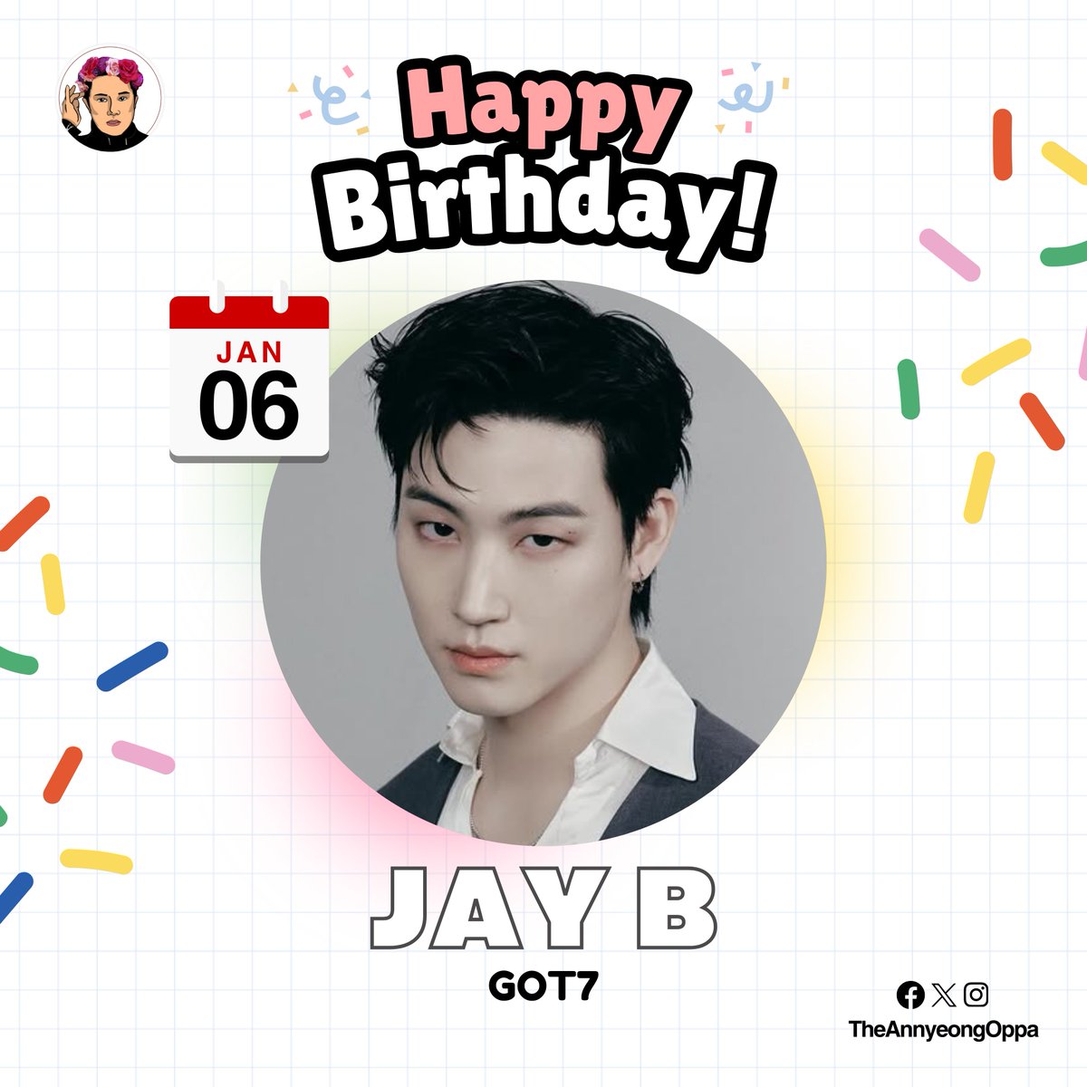 TheAnnyeongOppa's tweet image. AHGASEs, it's our favorite person's special day! 🥳

Happiest birthday to GOT7's Jay B! May you feel loved and blessed on this special day! AHGASEs are here to support you! ❤️🎉

For more K-pop updates, visit: annyeongoppa.com

#HappyJayBDay
