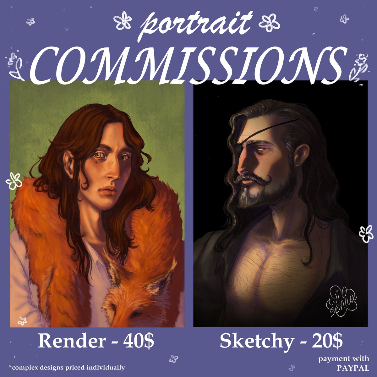 wiosennaciaza's tweet image. 💜 Hi everyone!!! I am openning portrait comms! Feel free to DM me if you are interested :>> 💜