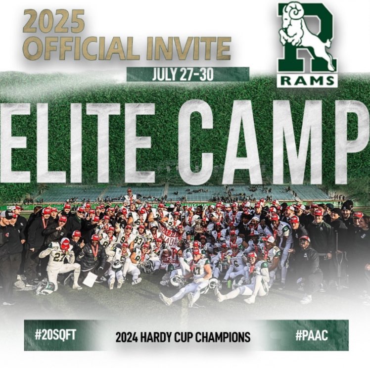 Thanks <a href="/reginarams/">University of Regina Rams</a> for the official invite to the 2025 elite camp