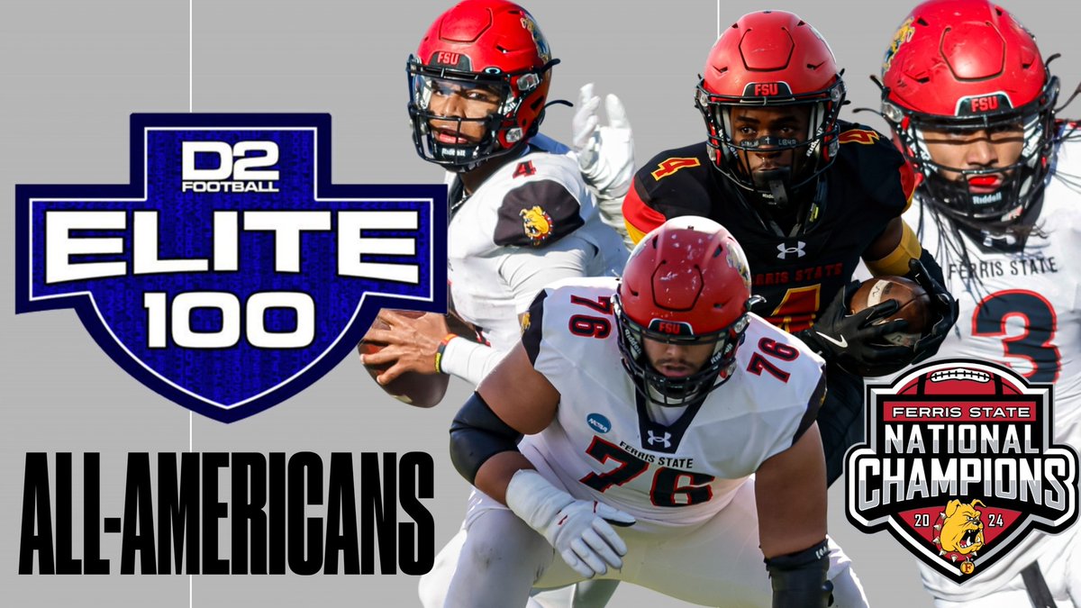 ALL-AMERICANS! Four Ferris State Football standouts have earned D2 Football Elite 100 All-America honors for the 2024 season after leading FSU to a national championship! 

Trinidad Chambliss
Lawerence Hattar
Sefa Saipaia
Justin Payoute

tinyurl.com/5y7x42zj