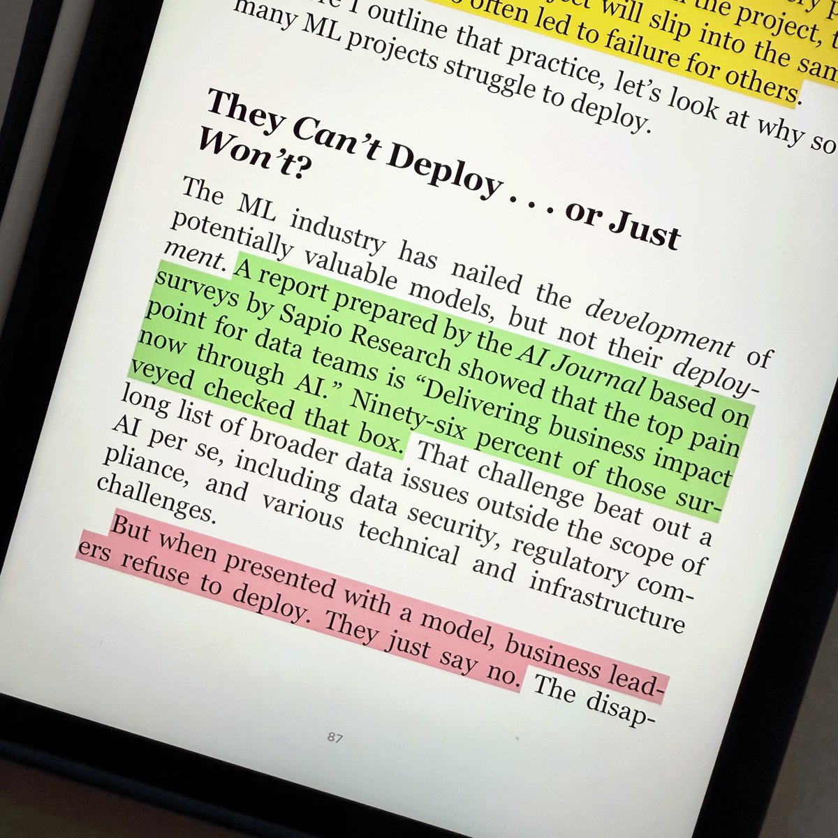 b_schmittling's tweet image. Did you know? 80-100% of ML models fail to deploy. Why? Lack of business impact. Success = more than building models—it’s about delivering value that resonates with real-world goals. Start with the end in mind. #AIPlaybook #MLDeployment