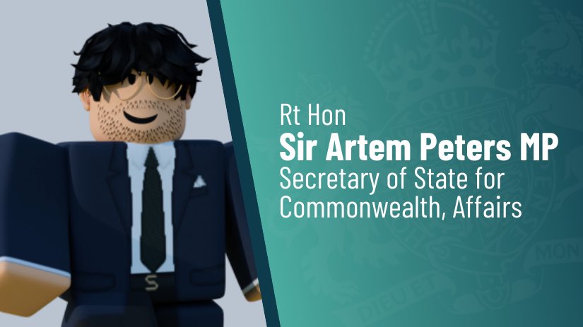 👋 Sir Artem Peters MP has been appointed as the next Secretary of State for Commonwealth Affairs.