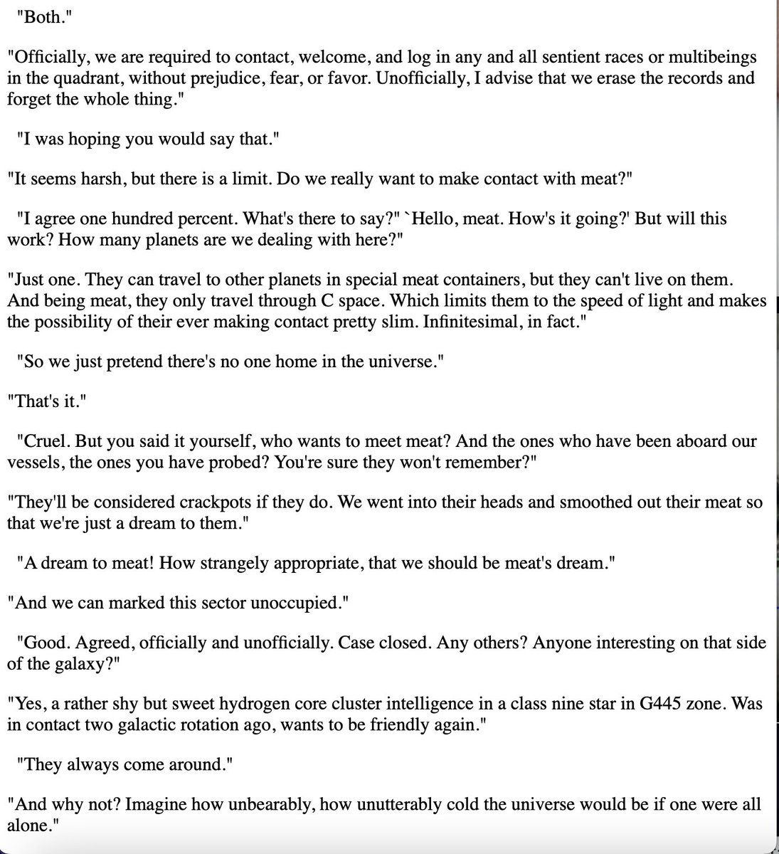 You can start by reading one of the best short (it's very short) stories of all time:

They're Made out of Meat, by Terry Bisson
