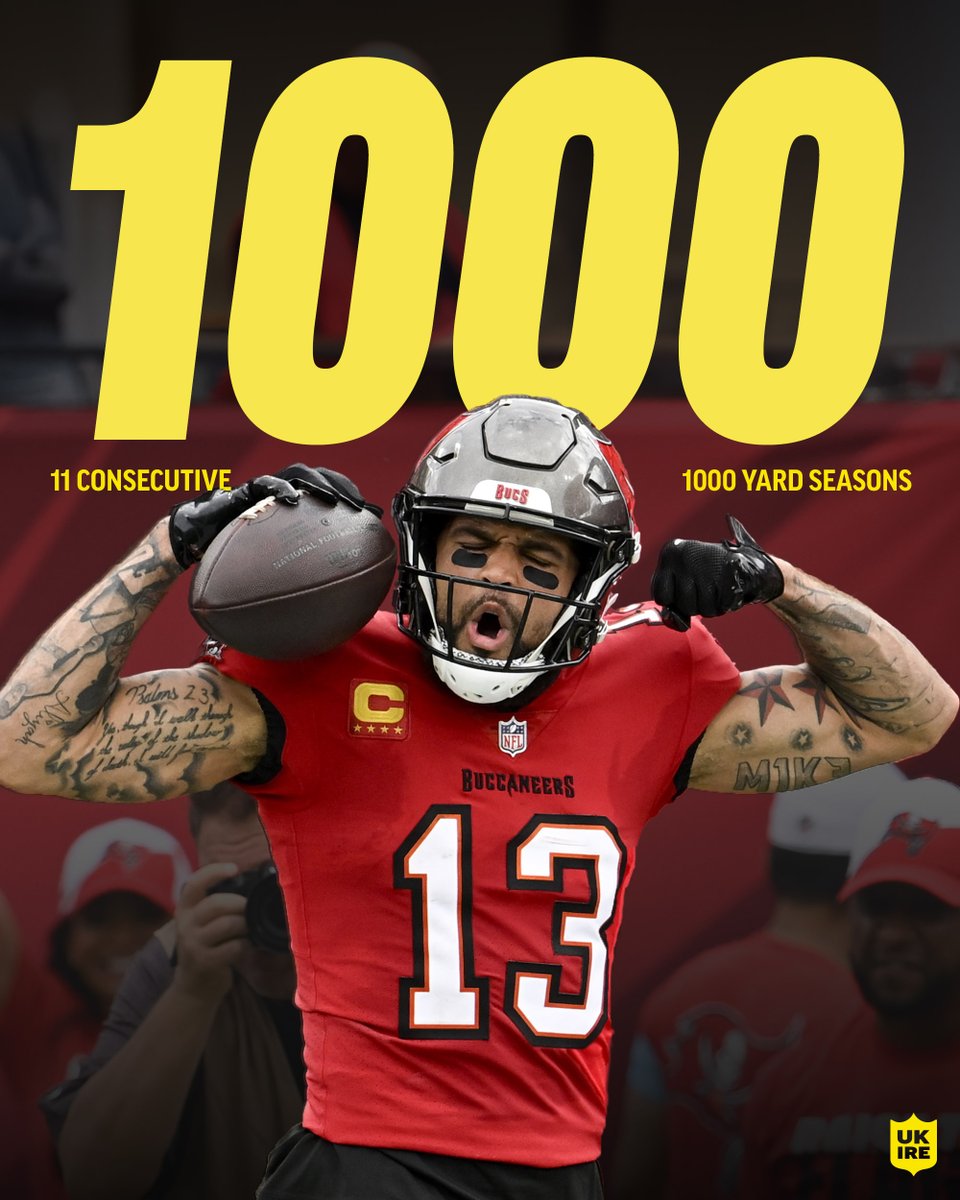 Mike Evans has tied Jerry Rice's record with ELEVEN consecutive 1000+ yard seasons!