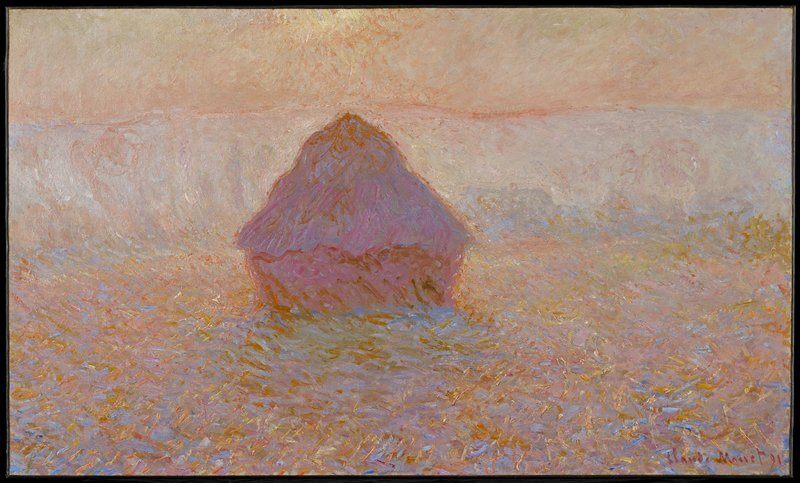 Grainstack, Sun in the Mist, 1891 #artbots #monet