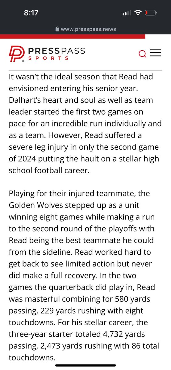 Blessed. ❤️ #PraiseJesus 
<a href="/KaleSteed/">Kale Steed</a> <a href="/PressPassSports/">Press Pass Sports</a> <a href="/CoachWhiteDB1/">Coach White</a> <a href="/806hsscmedia/">Jasone Pearson</a> <a href="/CurryRead1/">Curry Read</a> <a href="/ConnorFuentes/">Connor Fuentes</a> <a href="/CoachBrownLBs/">Jacob Brown</a> <a href="/rubenlopez_35/">Ruben Lopez</a> <a href="/DHSWOLVES/">Dalhart Wolves</a> <a href="/jenniferannread/">Jenn Read</a>