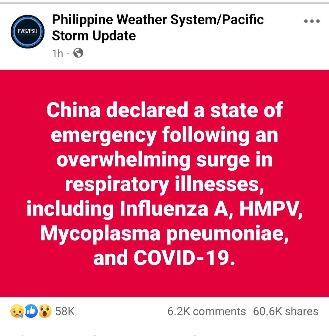 MySuperheroFFI's tweet photo. Five years ago, the whole world was shut down because of #COVID19.

Last week, this #Facebook post about #China declaring a state of emergency due to another flu virus outbreak circulated.

https://t.co/q7WSsPce25 https://t.co/EXJnY4mJJC