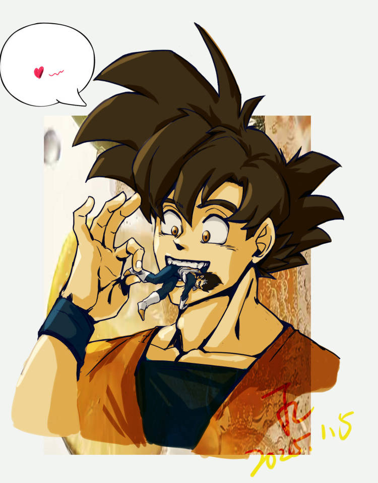 -*bite❤️
-Kakarotto!don't eat me!!!💢