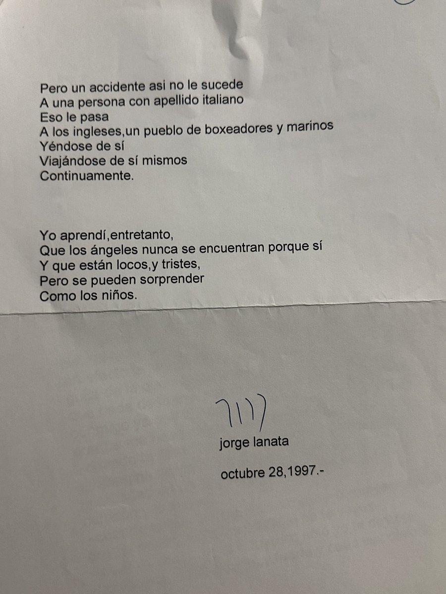 Esto me lo escribió cuando finalmente encontré a Mercedes, mi mamá biológica (el me había ayudado en esa misión) no puedo creer que no se lo mostré cuando una vida después supimos que el también era adoptado. 
Daniela era el nombre que yo tenía en mi partida de nacimiento