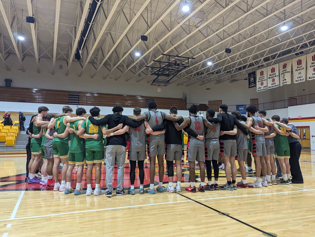 It has become a tradition over the years as <a href="/WU_MBB/">Wheeling University Men’s Basketball</a> and <a href="/FranciscanU/">Franciscan University</a> come together for a post game prayer.

Two schools battling hard on the field and coming together to share in their faith #GoCards