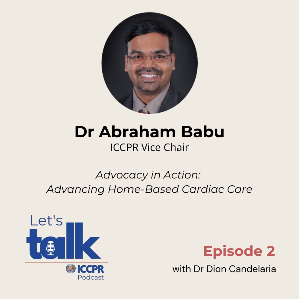 ICCPR (@iccpr_globalcr) on Twitter photo In Episode 2 of the Let's Talk ICCPR Podcast, we spotlight Advocacy in Action with special guest <a href="/AbrahamSBabu/">Abraham Samuel Babu</a>, Vice Chair of ICCPR and a leading voice in advancing home-based cardiac care in India.
Tune in to hear how Abraham is championing innovative solutions to make cardiac In Episode 2 of the Let's Talk ICCPR Podcast, we spotlight Advocacy in Action with special guest <a href="/AbrahamSBabu/">Abraham Samuel Babu</a>, Vice Chair of ICCPR and a leading voice in advancing home-based cardiac care in India.
Tune in to hear how Abraham is championing innovative solutions to make cardiac