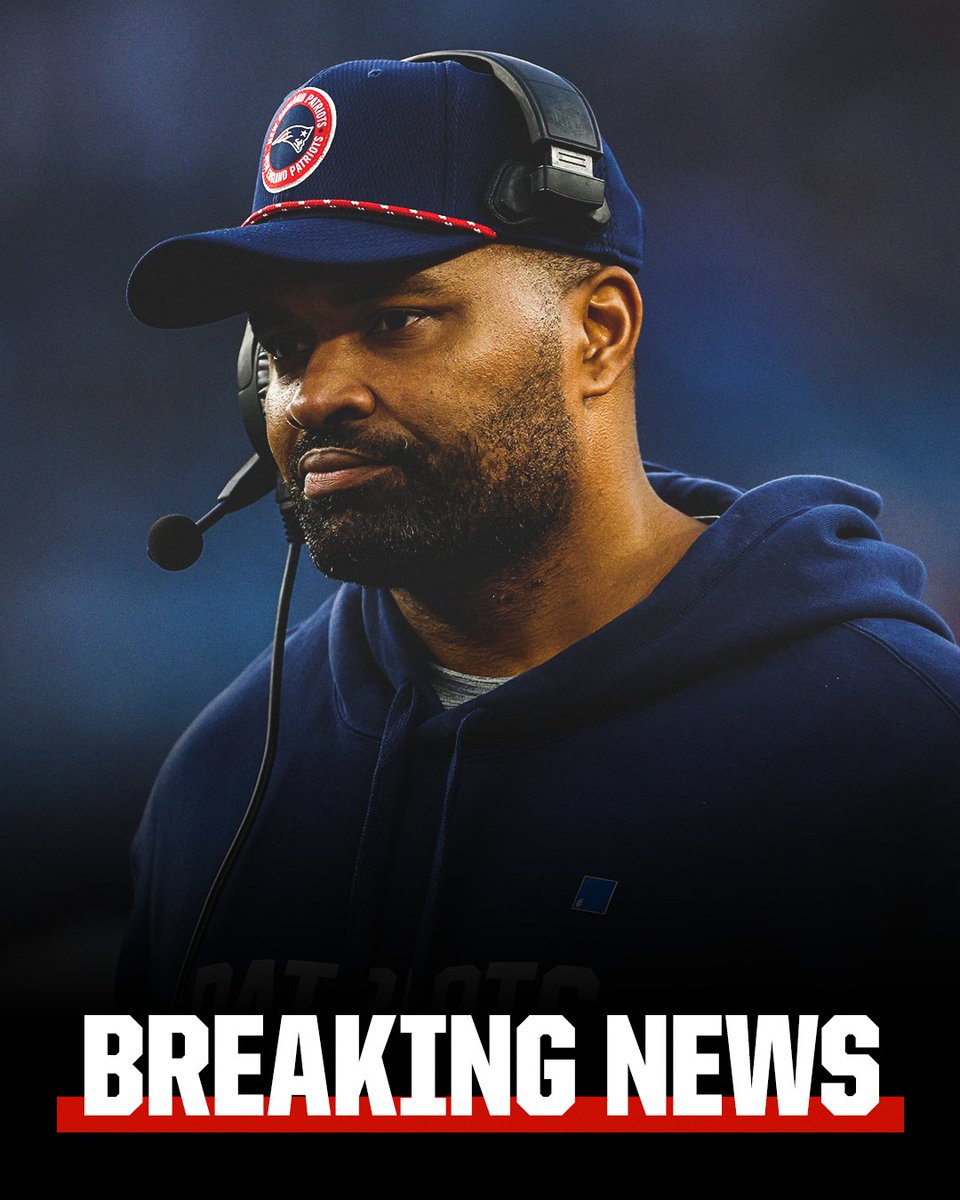espn's tweet photo. Breaking: The New England Patriots have fired head coach Jerod Mayo after one season, sources tell @AdamSchefter. https://t.co/iDi0YDgSz2