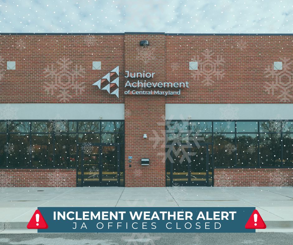 ❄️INCLEMENT WEATHER ALERT!❄️

JA will be CLOSED tomorrow, January 6, 2025 due to the anticipated weather in the region. This includes all programs including JA BizTown and JA Finance Park.