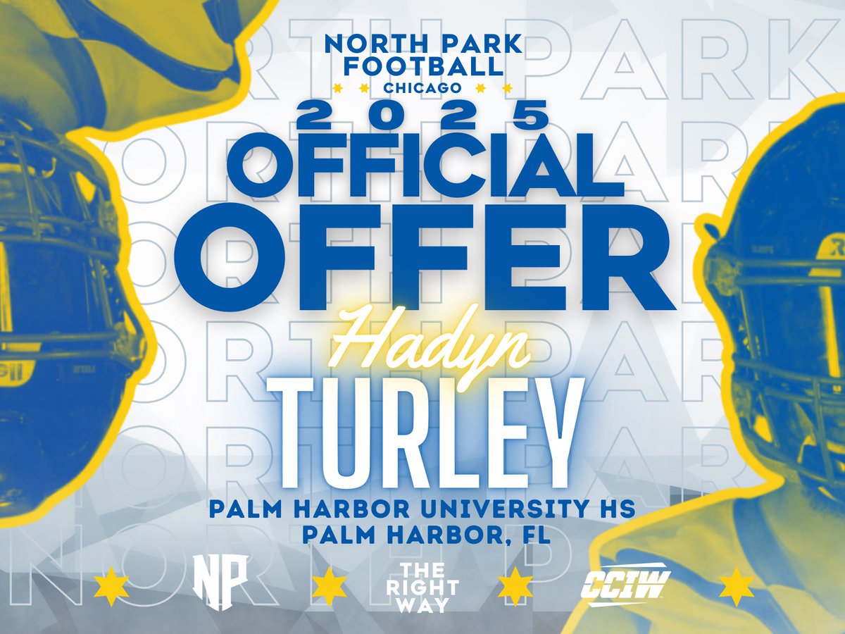 Blessed to receive an offer from North Park University! <a href="/CoachMattKeith/">Matthew Keith</a> <a href="/phufootball/">PHU FOOTBALL</a> <a href="/tampafootballFL/">Tampa Bay Football</a> <a href="/CoachMullaney16/">Michael Mullaney</a> <a href="/HeyBigHoma/">Randy Homa</a> <a href="/PinellasHSMedia/">Pinellas Highschool Media Group</a> <a href="/CoachGreen_3/">Green Zone preps Recruiting inc.</a> <a href="/PrepRedzoneFL/">Prep Redzone Florida</a>
