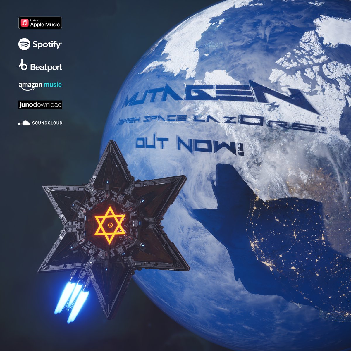 Mutagenbass's tweet photo. Jewish Space Laz0rs! is out now on all major streaming and download platforms! 🤘✡️🤘

All earnings will go to @ALLMEP  and @protctdemocracy .

LET'S GOO!
.
#dubstep #pdxmusicscene #pdxmusicians #jewishspacelasers https://t.co/u0AkJ9n1Fw