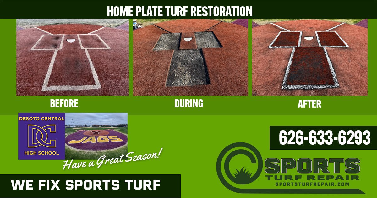 Honored to bring Desoto Central High School’s field back to life! ⚾ We completed a full restoration of the batter’s boxes, catcher’s box, and added brand-new white and foul lines. It’s all about creating a field that players and fans can be proud of! 💪#DesotoCentralBaseball